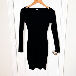 Bar III Black Ribbed Knit Bodycon Dress Size XS